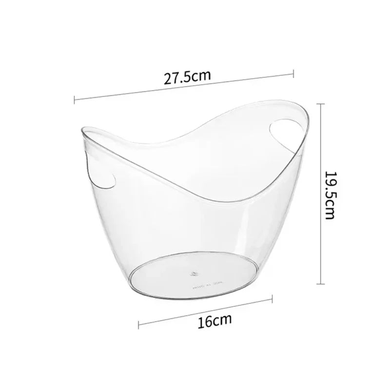 Transparenter Eiswürfelbehälter 3,5L – Acryl Champagnerkühler mit Griff für Wein, Bier & Getränke