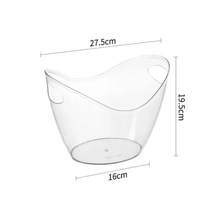 Transparenter Eiswürfelbehälter 3,5L – Acryl Champagnerkühler mit Griff für Wein, Bier & Getränke