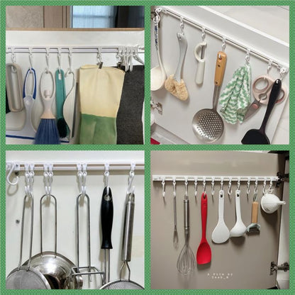 Gleitschienenhaken Edelstahl – 40 cm Länge, 10 Haken, Multifunktional und Platzsparend