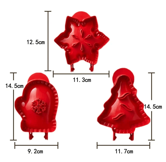 Set aus 3 Weihnachts-Hand-Pie-Maker – Festliche Backformen für Mini-Pasteten