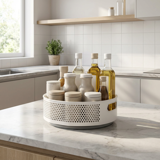 Drehbares Aufbewahrungsregal aus Kunststoff – 360° Zugriff