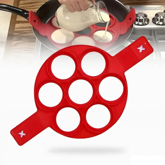 Pancake-Form aus Silikon, 7-in-1 Pfannkuchen-Maker, Antihaft und Hitzebeständig