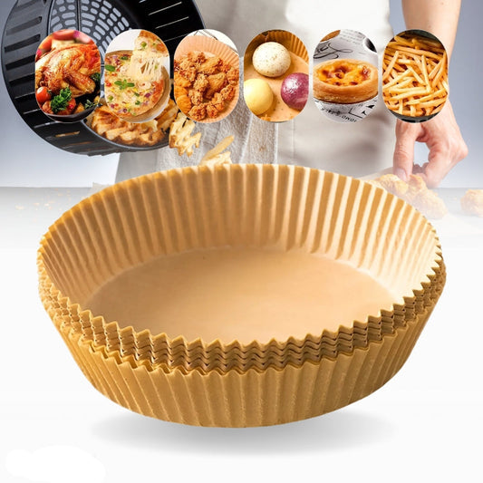 Papier-Einlagen für Heißluftfritteuse, Antihaft, Fettabsorbierend, 16 cm, 100 Stück