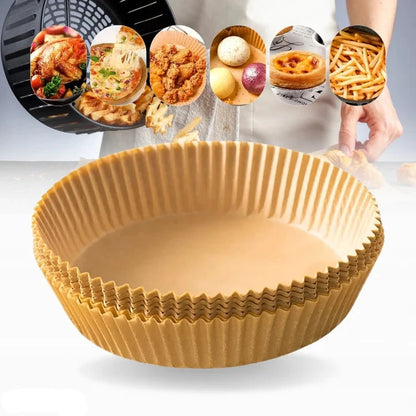 Papier Einlegebögen für Heißluftfritteuse, Antihaft und Ölbeständig, 100 Stück