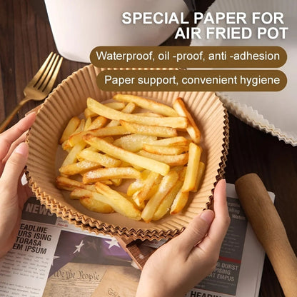 Papier-Einlagen für Heißluftfritteuse, Antihaft, Fettabsorbierend, 16 cm, 100 Stück