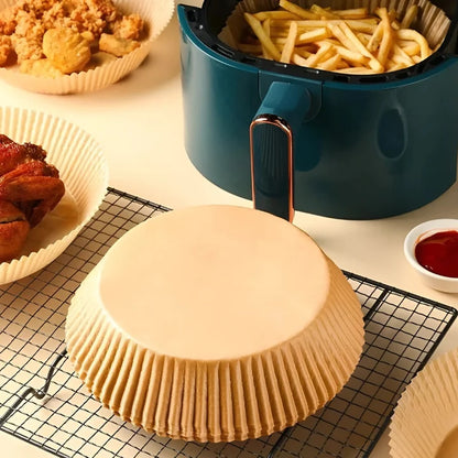 Papier Einlegebögen für Heißluftfritteuse, Antihaft und Ölbeständig, 100 Stück