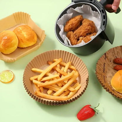 Papier Einlegebögen für Heißluftfritteuse, Antihaft und Ölbeständig, 100 Stück