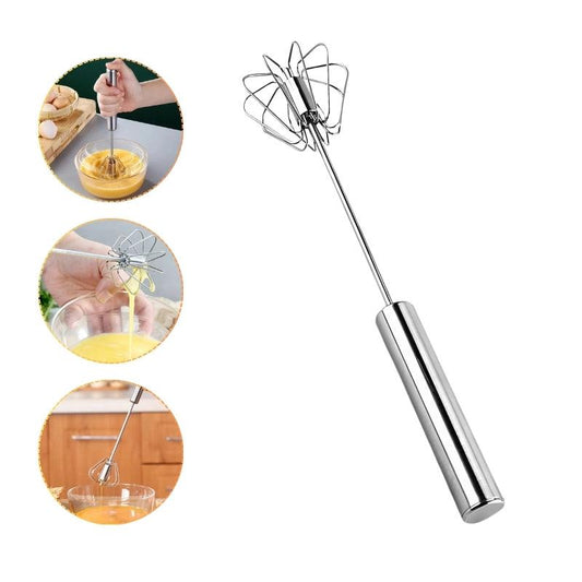 Halbautomatischer Schneebesen Set aus Edelstahl, Spülmaschinenfest, für Eier, Teig, Sahne, Milchshakes, 29 cm, 34 cm (2er Set)