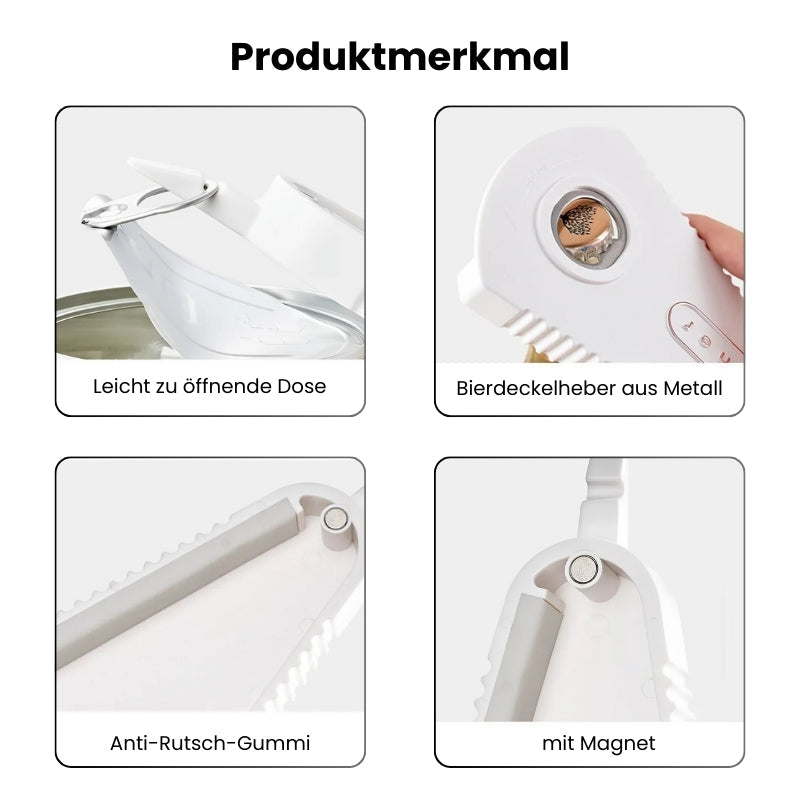Multifunktionaler Flaschenöffner, Set aus 2 Stück, Für Küche, Camping und Picknick, Rutschfester Griff