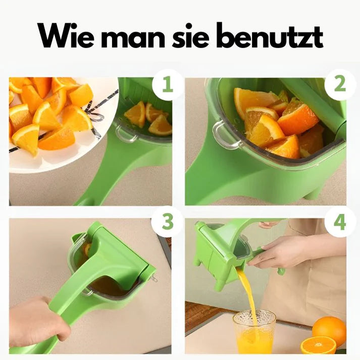 Manuelle Handpresse Entsafter aus Edelstahl für Zitrusfrüchte und Gemüse