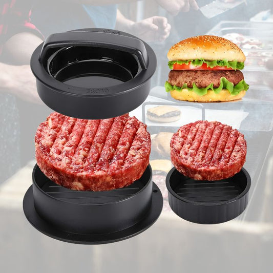 Fleischpresse für Burgerpatties – Perfekt Runde Patties in Sekunden, Ø 12,5 cm, Schwarz