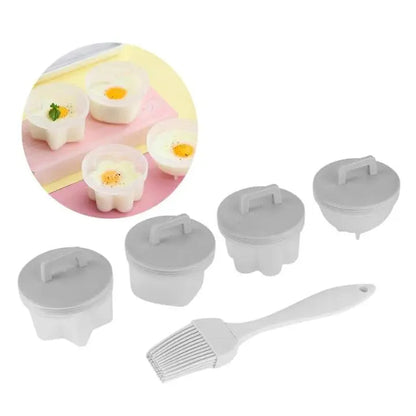 Gekochte Eierform-Set | Lustige Frühstückseier (4 Stk. + Pinsel) Mivoza Deutschland