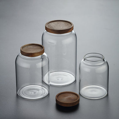 Große Kapazität Glas Aufbewahrungsbehälter mit Holzdeckel, 1200/2000/3000 ml, luftdicht, ideal für Kaffee, Tee und Vorräte