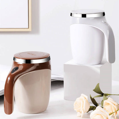 Automatischer Rührbecher – Selbstumrührender Edelstahl-Becher, 400 ml, Ideal für Kaffee und Proteinshakes