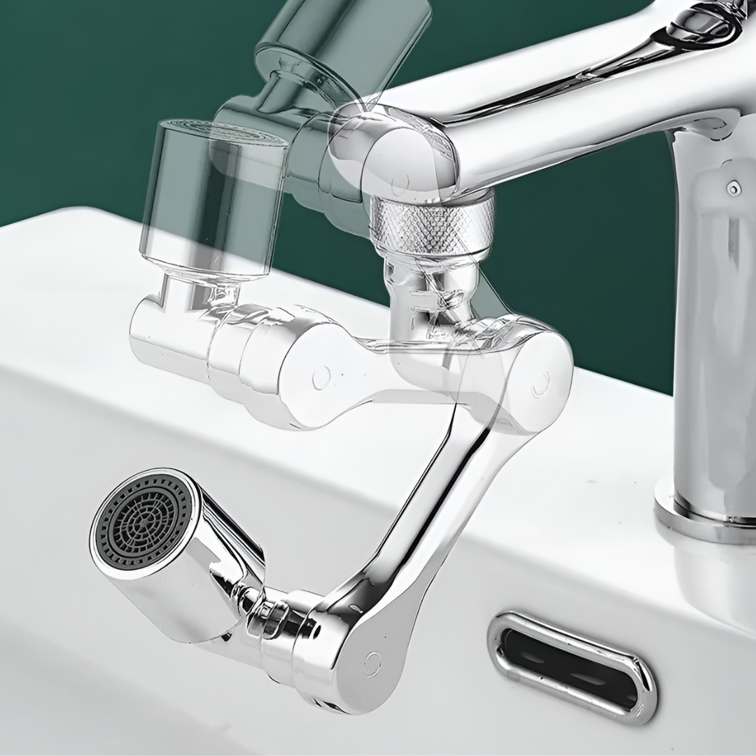 Universal Wasserhahn Verlängerung 1080° Drehbar, Flexibler Armaturenkopf mit Zwei Wassermodi, Einfach zu Installieren