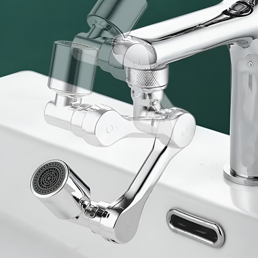 Universal Wasserhahn Verlängerung 1080° Drehbar, Flexibler Armaturenkopf mit Zwei Wassermodi, Einfach zu Installieren