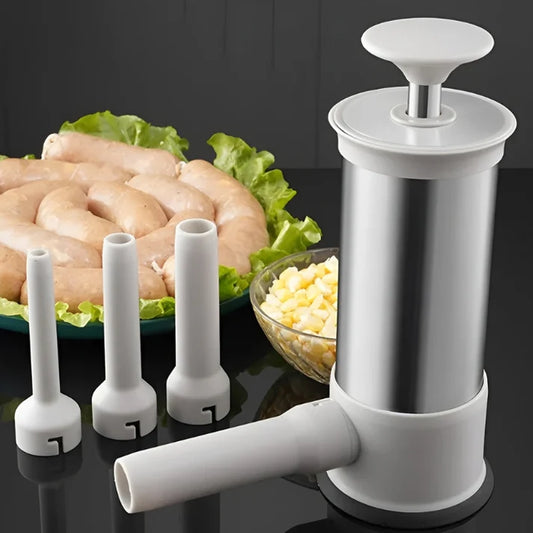 Wurstmaschine für Gourmet-Würstchen, Edelstahl, 9,5 x 25 cm, einfach zu bedienen