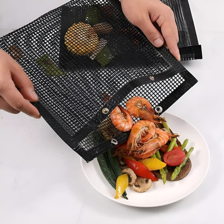 GrillBag Grillkorb für empfindliche Lebensmittel, Antihaft, Wiederverwendbar, 2er Set