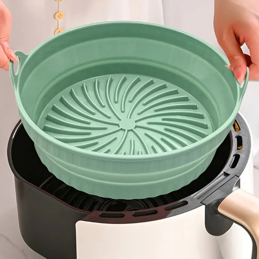 Hitzebeständiger Silikon-Einsatz für Heißluftfritteuse, rutschfest und spülmaschinenfest, 20 cm Durchmesser