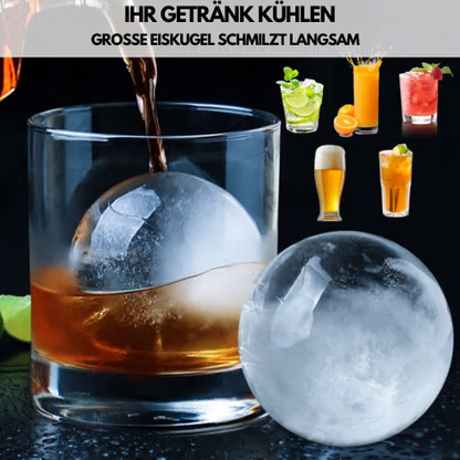 Langsam schmelzende Eisball-Formen Set 4 Stück, BPA-frei, für Cocktails, Whiskey und Punsch