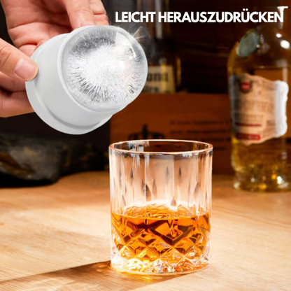 Langsam schmelzende Eisball-Formen Set 4 Stück, BPA-frei, für Cocktails, Whiskey und Punsch