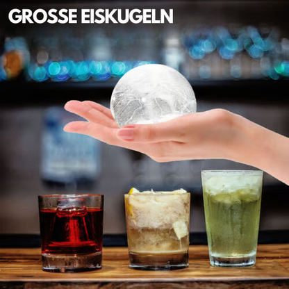 Langsam schmelzende Eisball-Formen Set 4 Stück, BPA-frei, für Cocktails, Whiskey und Punsch