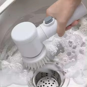 Elektrische Reinigungsbürste für Zuhause, Wiederaufladbar, Kraftvolle Handfreie Reinigung, Vielseitig für Bad, Küche und Fliesen