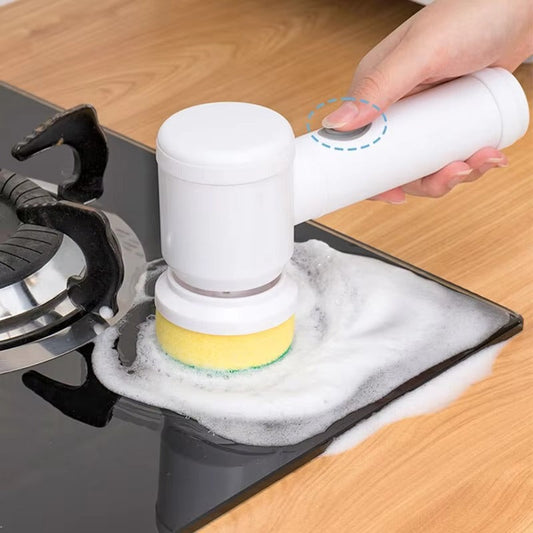Elektrische Reinigungsbürste für Zuhause, Wiederaufladbar, Kraftvolle Handfreie Reinigung, Vielseitig für Bad, Küche und Fliesen
