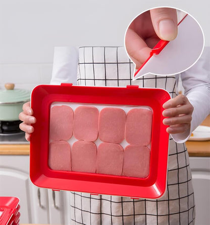 Lebensmittel Konservierung Tablett Set 2er – Stapelbare Frischhaltebox mit luftdichtem Deckel, ideal für die Aufbewahrung von Mahlzeiten und Resten