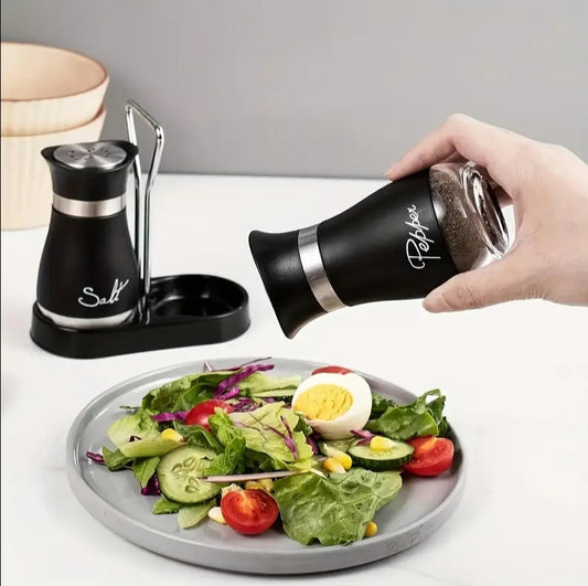 Elegante Salz- und Pfeffermühle Set Edelstahl – Transparentes Glas, Leicht zu Reinigen, Ideal für Gewürze