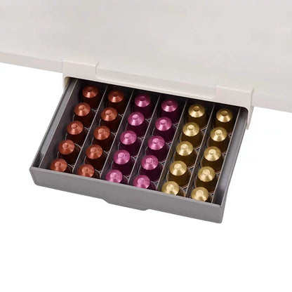 Koffiecapsule Aufbewahrungsbox, Kunststoff, 27.2x18.5x7.5cm, Platzsparendes Design, Organizer für Kaffeekapseln und Teebeutel