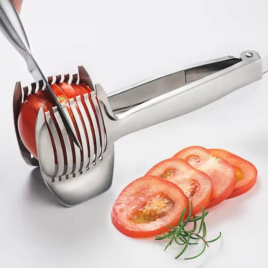 Multifunktionale Handclip Tomatensnijder aus Edelstahl – Citroensnijder und Fruchtschneider für die Küche