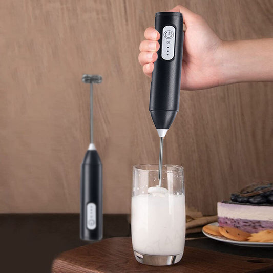Kabelloser Milchaufschäumer Elektrisch, Type-C Handmixer, Mini Edelstahl Kaffeeschäumer für Cappuccino und Creme