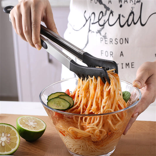 Spaghettitang Silikon Nudelclip mit Edelstahlgriff – Pasta Scoop und Eiwit Separator, Ideal für Küchenutensilien