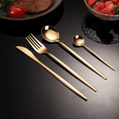 24-teiliges Besteckset aus Edelstahl – Goldfarben, Spülmaschinenfest, Ideal für 6 Personen