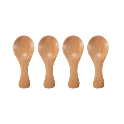 Mini-Holzlöffel Set – Kleine Portionierer aus Naturholz (4 Stück)