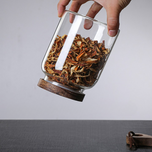 Große Kapazität Glas Aufbewahrungsbehälter mit Holzdeckel, 1200/2000/3000 ml, luftdicht, ideal für Kaffee, Tee und Vorräte