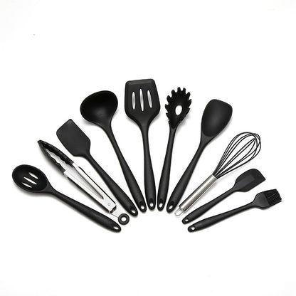 10-teiliges Silikon Küchenutensilien Set, Hitzebeständig, BPA-frei, Antihaft, Langlebig, Spülmaschinenfest