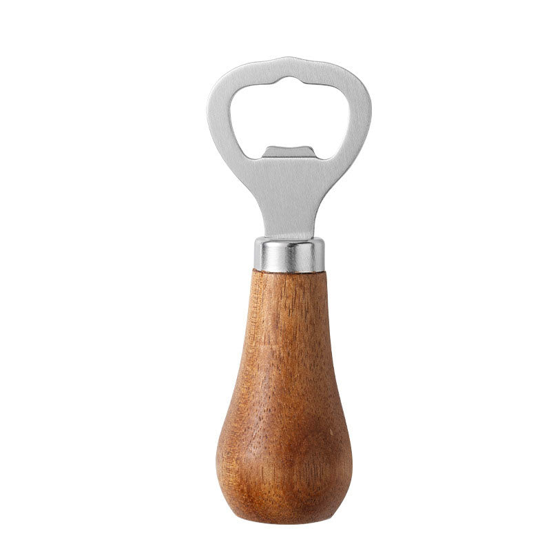 Personalisierbarer Bierflaschenöffner aus Edelstahl mit Holzgriff, 2 Stück – Küchenutensil, ideales Geschenk