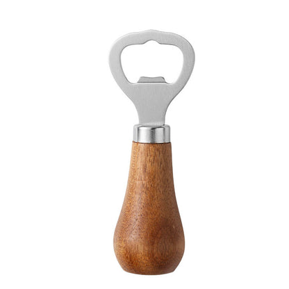 Personalisierbarer Bierflaschenöffner aus Edelstahl mit Holzgriff, 2 Stück – Küchenutensil, ideales Geschenk