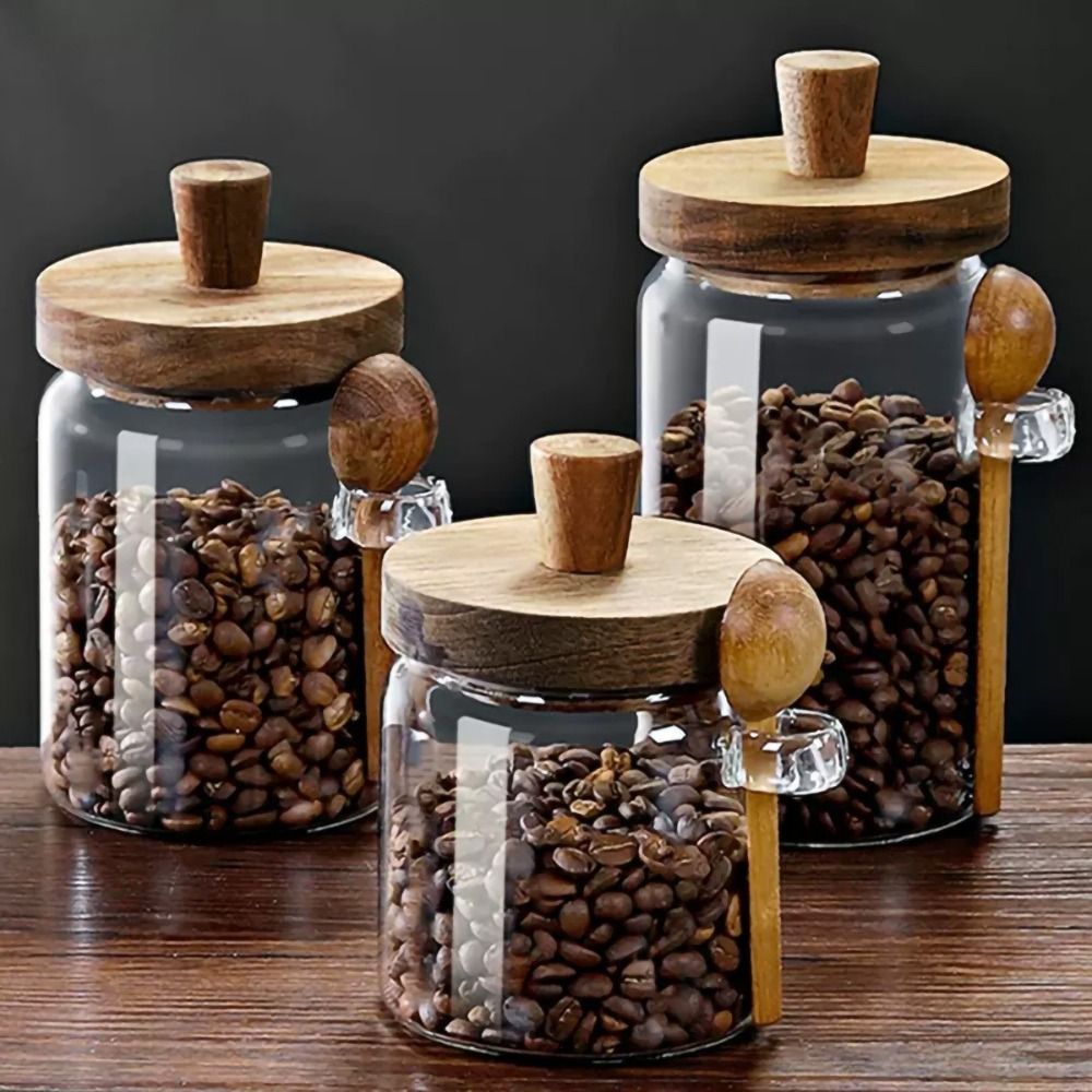 Glas Aufbewahrungsbehälter Rund mit Deckel – 400ml, 600ml, 900ml, Luftdicht für Küche, Kaffee und Tee