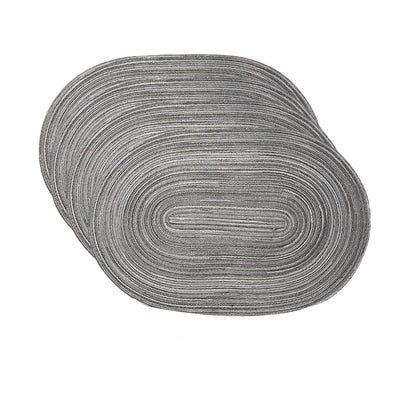 4-teiliges Set ovale Baumwoll-Tischsets, rutschfest, geflochten, waschbar, ideal für Esszimmer und Küche