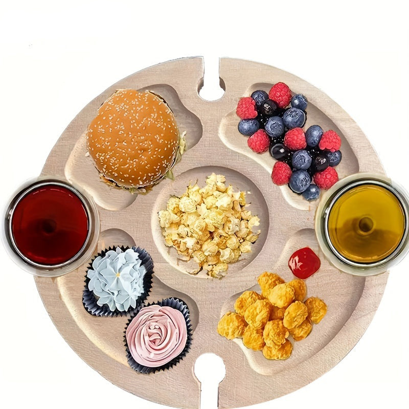 Klapptisch aus Holz für Snacks, Wein & Picknick
