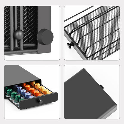 Kaffeekapselhalter für 40 Nespresso Pods, Schubladenorganizer für Kapseln, Aufbewahrungssystem für Küche