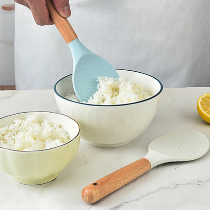 Silikon-Kochutensil mit Holzgriff