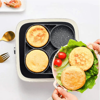 4-Loch Bratpfanne – Antihaft Pfanne für 4 Eier oder Pfannkuchen – Ideal für Frühstück