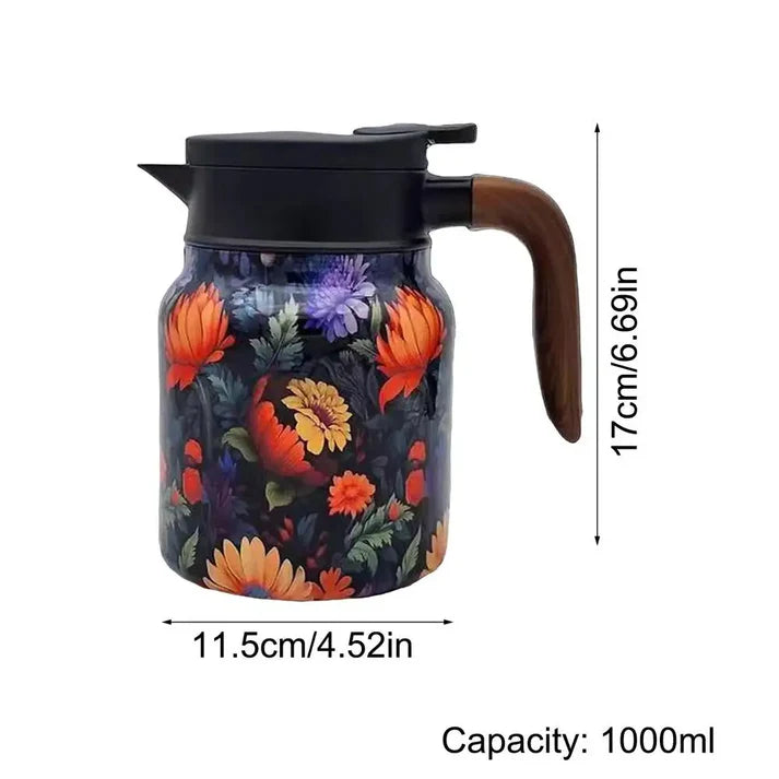 Vintage Teekanne aus Edelstahl – 1000ml, tropffrei