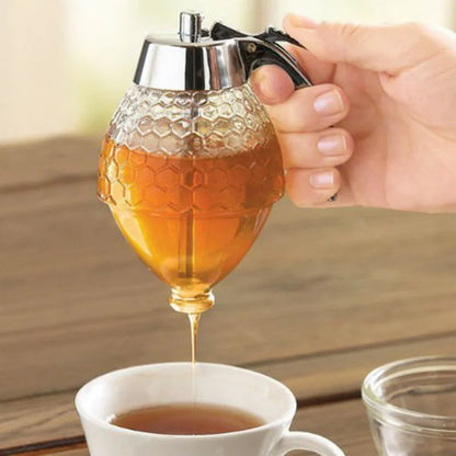 Honigspender mit Pressmechanismus 200 ml – Tropffreier Behälter für Honig, Sirup und Flüssigkeiten