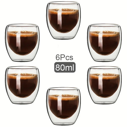 Doppeltwandige Glastasse, Handgefertigte Tasse, Hervorragende Wärmeisolierung