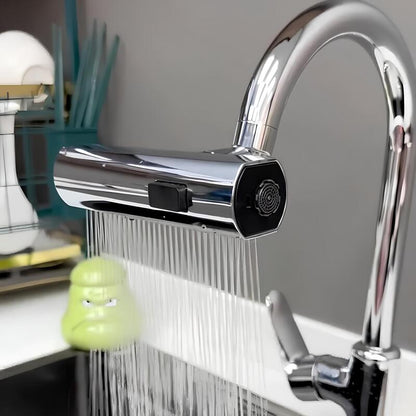 Wasserfall Küchenarmatur, Vertikal- und Horizontalmodus, Chrom, Einfach zu installieren